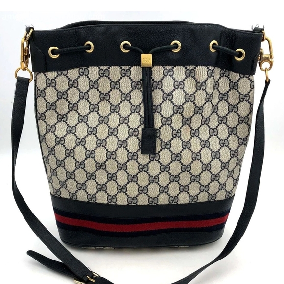 Gucci Black and Cream Bucket Bag - Picture 1 of 13